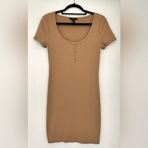 Forever 21 Camel Short Sleeve Mini Dress Size Large